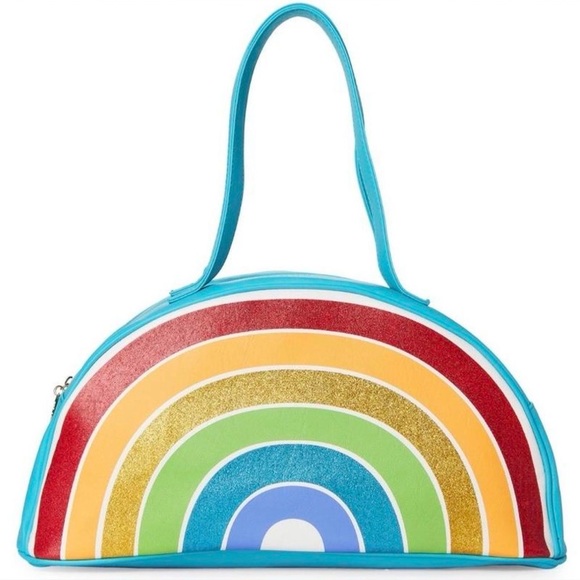Luv Betsey Handbags - Luv Betsey Johnson Rainbow Wedge Beach Cooler Tote Multicolored